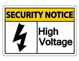 Security notice high voltage sign on white background vector