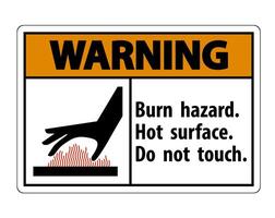 Warning Burn hazard,Hot surface,Do not touch Symbol Sign Isolate on White Background,Vector Illustration vector