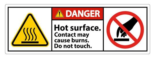 Danger Hot Surface Do Not Touch Symbol Sign Isolate on White Background,Vector Illustration vector