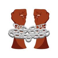 juneteenth hands chains vector