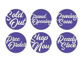 online shop sticker design concept. vector