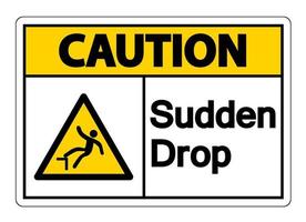 Caution Sudden Drop Symbol Sign On White Background,Vector Illustration vector