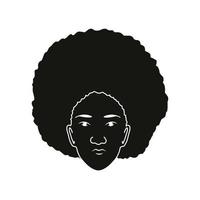 silueta mujer afro vector