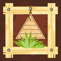 wooden triangle frame vector