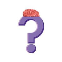 question mark brain vector