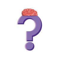 signo de interrogación cerebro vector