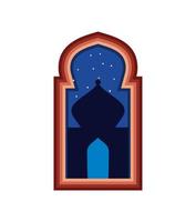 arabian arch night vector