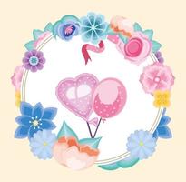 party balloons flowers vector