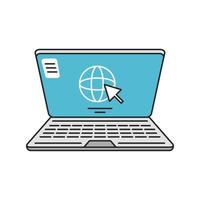 laptop world click vector