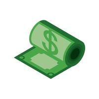 money roll banknote isometric vector