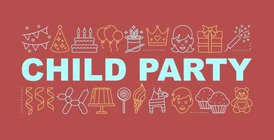 Child party word concepts banner vector