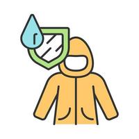 Raincoat color icon vector