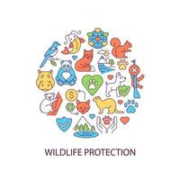 Wildlife protection abstract color concept layout with headline vector