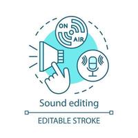 Sound editing concept icon vector