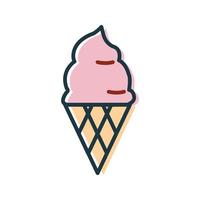 línea de vector de icono de helado en imagen de fondo blanco para web, presentación, logotipo, símbolo de icono