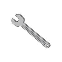 Wrench Icon vector Line on white background image for web, presentation, logo, Icon Symbol.