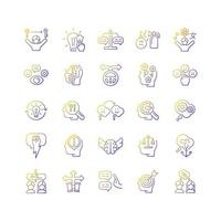 Critical thinking gradient linear vector icons set