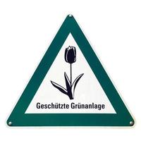 German sign isolated over white. Protected green area photo