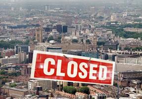 London with closed sign photo