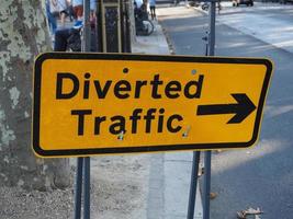 Diverted traffic sign photo