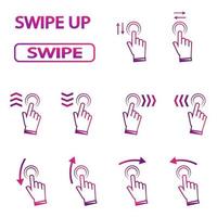 Swipe up. Hand swipe vector