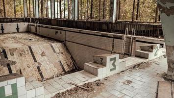 Pripyat, Ukraine, 2021 - Abandoned pool in Chernobyl photo