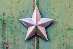 Pripyat, Ukraine, 2021 - Metal star in Chernobyl photo