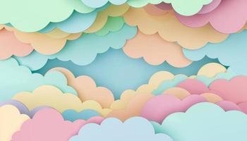 childish background of colorful flat clouds photo
