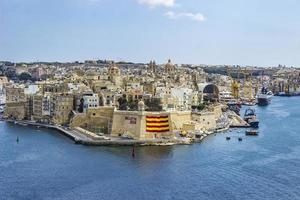 VALLETTA, MALTA, SEPTEMBER 9, 2017 - View at Valletta port at Malta. Port of Valletta is the largest natural harbor in Europe photo