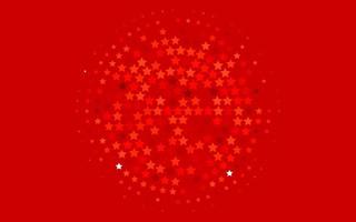 Fondo de vector rojo claro con estrellas de colores.