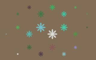 Light Multicolor, Rainbow vector background with xmas snowflakes.