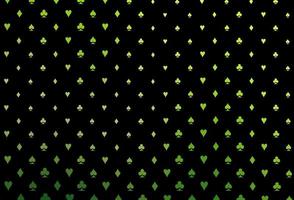Dark green vector texture with playing cards.