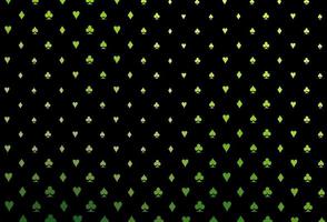 Dark green vector texture with playing cards.