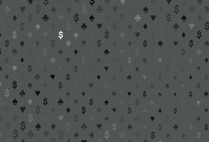 Dark black vector cover with symbols of gamble.