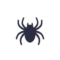 icono de araña en blanco, vector