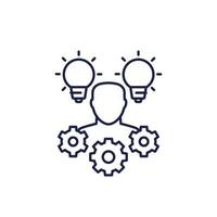 idea generation icon, line vector