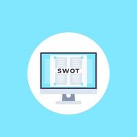 SWOT analysis in computer vector icon
