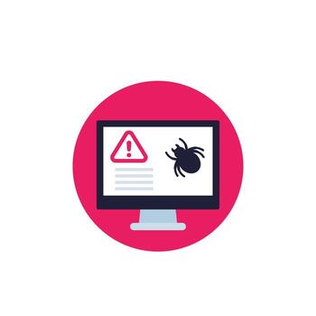 computer bug vector flat icon