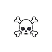 malware, computer virus icon with skull and bones vector