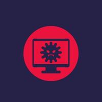 computer virus vector icon