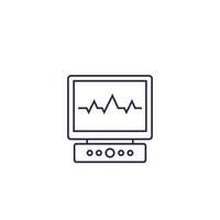 ecg, electrocardiogram vector line icon