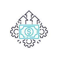 financial growth, efficiency icon, line vector