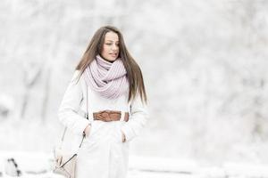 Young woman at winter photo