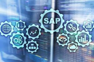 SAP System Software Automation concept on virtual screen data center photo