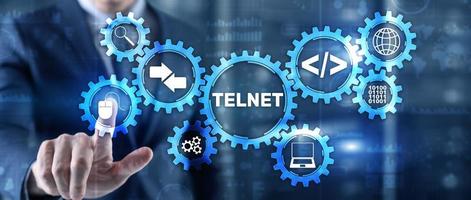 Telnet Virtual terminal client. Internet and Network concept photo