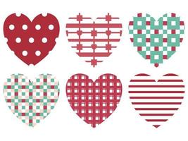 heart pattern Designed with geometric shapes in different colors vector