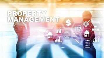 Property management. Business, Technology, Internet and network concept. Abstract Blurred Background photo