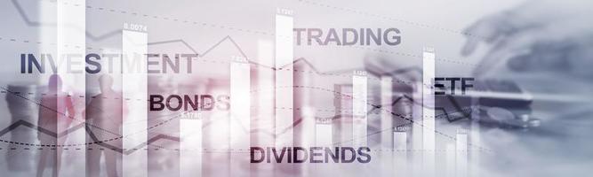 Bonds dividends concept. Abstract Business Finance Background Banner. photo
