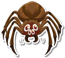 Wild spider cartoon sticker on white background