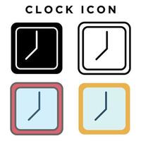 Wall clock icon  with four different styles vector